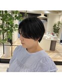 大人可愛いショート/小顔/ハイライト/白髪ぼかし/30代/40代