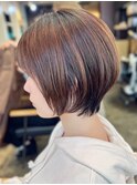 〈a29〉ショート韓国ボブハイライト髪質改善ブリーチ前髪20代30