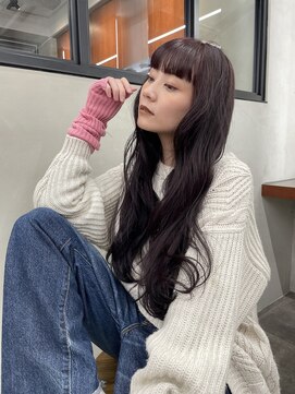 ニコ トウキョウ 渋谷(nico TOKYO) ダブルカラーチェリーレッドピンクブラウン韓国レイヤーロング