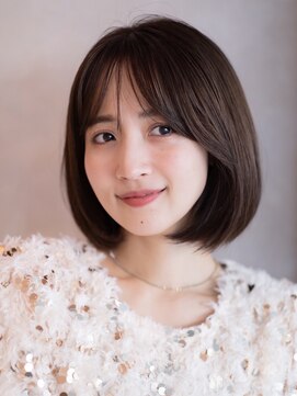 ガーデンヨコハマエスト(GARDEN YOKOHAMA est) 前髪　こなれミディ　イメチェン　ミディアム　外ハネ　艶