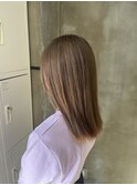 (北谷)ワンブリーチで叶うやわらかベージュカラー！
