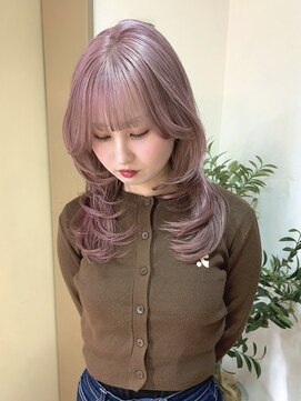 イコ(.ico) ピンクグレージュ×ハッシュカット