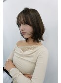 肩上ボブ大人可愛いボブひし形ボブアッシュベージュ