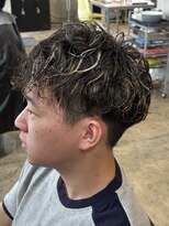 ルーメン 岐阜(ROOO MEN) メンズカットマッシュシャドウパーマハイライト