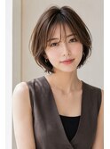 大人可愛いひし形ショートボブ