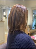 ミディアム縮毛矯正スタイル
