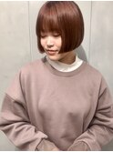 ミニボブ×オレンジベージュ