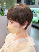 顔周りがかわいい丸みマッシュショート