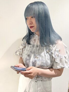 ラミエバイメルト 下北沢(lamie by melt) 【村上慶登】ハイトーン ペールブルー 水色カラー ケアブリーチ