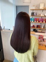 シェル 津山の手店(shel)&nbsp;20代30代暖色系ダークラベンダーピンクストレートロング