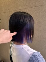 アフェクテュー 春日店(affectueux) ぱっつんボブ＆インナーカラーブルー