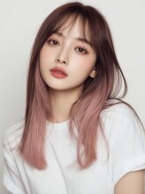 アンサ 小倉店(ANSA)&nbsp;ピンクグラデーション｜韓国風レイヤーロング