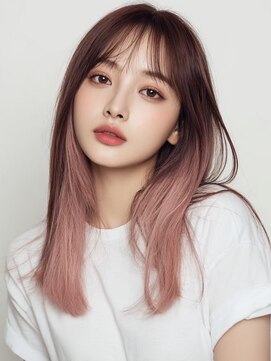 アンサ 小倉店(ANSA) ピンクグラデーション|韓国風レイヤーロング