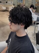 ブランコトレス 鏡島(BLANCO tres) 波巻きパーマ/センターパート/常田風パーマ