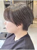 横浜西口イルミナカラーマッシュショートミルクティーベージュ