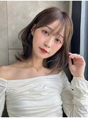 韓国風くびれレイヤーミディ×シースルーバング A0420