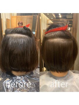 ロアナ 六本木(LOANA ROPPONGI) ショートボブで軟毛な髪に縮毛矯正
