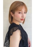切りっぱなしマロンベージュボブ