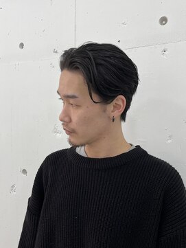 ウェルネス(Wellness) 刈り上げないナチュラルオールバックメンズスタイル