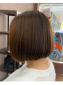 ハイトーンブラウン系ボブ