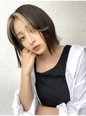 インナーカラー×切りっぱなしボブ