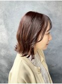 大人女子の艶感ピンクブラウン