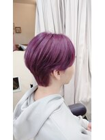 ヘアー ラウンジ ウル(Hair Lounge Uru) パープルレッドショートマッシュ