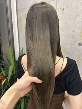 ディジョン(Dijon) 韓国顔まわりレイヤーカットグレージュオリーブベージュブラウン