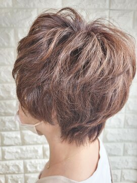 松本平太郎美容室 国立店 ショートレイヤー×イノアカラー×ハイライト/30代40代50代60代