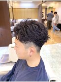 メンズショート刈り上げスパイラルパーマ
