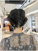 ボブから作る編み込みアレンジ