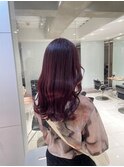 艶髪レッドバイオレット/暖色系カラー/韓国風カラー