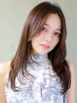 ヘアサロン ガリカ 表参道(hair salon Gallica)&nbsp;センターパート×ロングレイヤー×ナチュラルブラウン