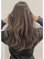 ネックス 表参道本店(nex)&nbsp;デザインカラーレイヤーカットウェットヘアオリーブベージュ白髪