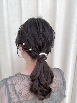 ソノ(sono) ポニーテール ローポニー パールピン  参列ヘア お呼ばれヘア