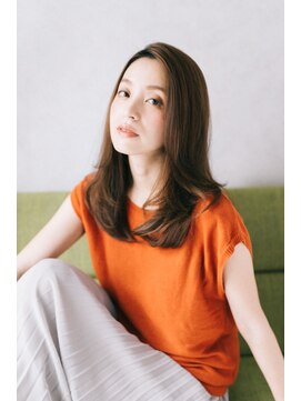 フレイムス ヘアアンドリラックス 吉川店(Frames hair&relax) 大人セミロング 小顔効果 前髪なし