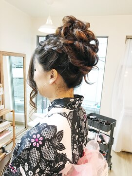 ロカット サロン(Roquat Salon) 浴衣高めアップアレンジ【ブライダルヘアメイク　立川/立川南】