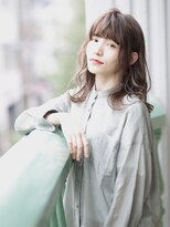 ティメレ 神戸三宮(Timere)&nbsp;ワイドバングフリンジレイヤー×グレージュ【Timere神戸三宮】