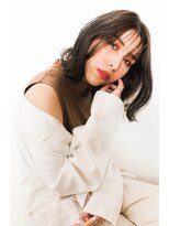 アーブル ヘアーアンドメイク(ARBRE) ミディアムパーマ切りっぱなしボブシースルーバング