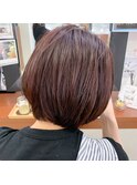 大人かわいいボブ×チェリーピンク