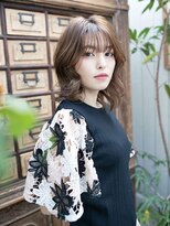 ヘアースペース モナ 清水店(HAIR SPACE Mona) 小顔フェミニンウェーブのボブディ/シアーグレージュ