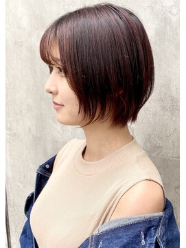 バーチュー(virtue) 大人可愛い20代30代40代黒髪前下がりショートボブ丸みショート◎