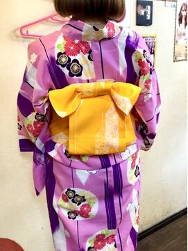 ヘアセットアップス(UP's) シンプルだけどしっとり可愛い『浴衣着付け帯アレンジ』(*^-^*)