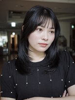 ◆レイヤーカット/銀座/韓国風レイヤー/地毛風ストレート/暗髪