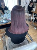 ピンクラベンダー　伸ばしかけのグラデーションヘア