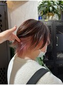 インナーカラー/オレンジ/オレンジブラウン/ウルフカット