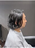 メンズロング ニュアンスパーマ ゆるめカール 刈上げなし