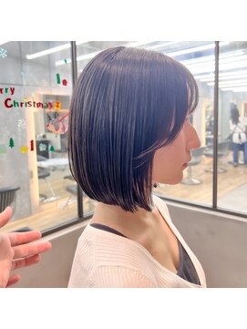 ロンドシエル 横浜(Lond ciel) ウェーブミディアムメルティカラー×ブリーチなしボブ韓国[横浜]