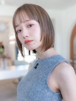 ぷつっとボブ/20代0代大人かわいい/ミルクティーベージュ