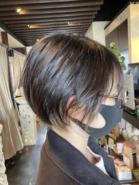 アンツ サザンリゾート 茅ヶ崎店(ANT'S Southern Resort) 30代40代50代/デジタルパーマ/チェリーブラウン/ショートボブ